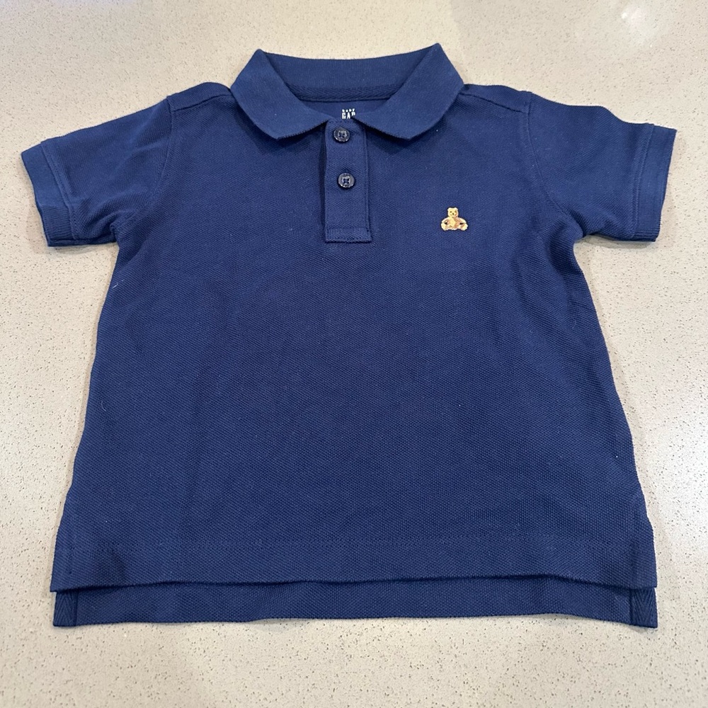 Baby Gap Pique Navy Blue Polo Shirt Short sleeve Size 18-24 Months
